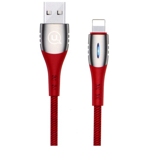 Кабель USB - 8 pin Usams US-SJ336 U29, 2.0м, круглый, 2.1A, нейлон, магнит, цвет: красный кабель usb lightning 8pin usams us sj336 u29 aluminum alloy magnetic 2м черный