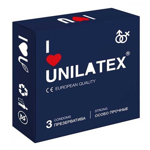 Ультрапрочные презервативы Unilatex Extra Strong - 3 шт. (цвет не указан)