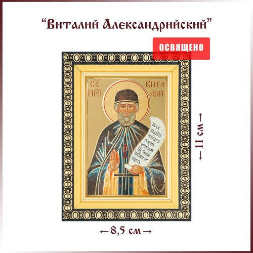 Икона Святой Виталий Александрийский в раме 8х11 преподобный виталий александрийский икона в белой пластиковой рамке 12 5 14 5 см