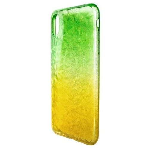Krutoff / Накладка силиконовая Crystal Krutoff для iPhone X/XS (Айфон Икс/ИксС) желто-зеленая
