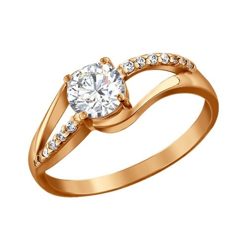 фото Sokolov кольцо из золочёного серебра с фианитами 93010242, размер 16.5