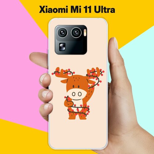 Силиконовый чехол на Xiaomi Mi 11 Ultra Олень / для Сяоми Ми 11 Ультра силиконовый чехол на xiaomi mi 11 ultra пингвины для сяоми ми 11 ультра