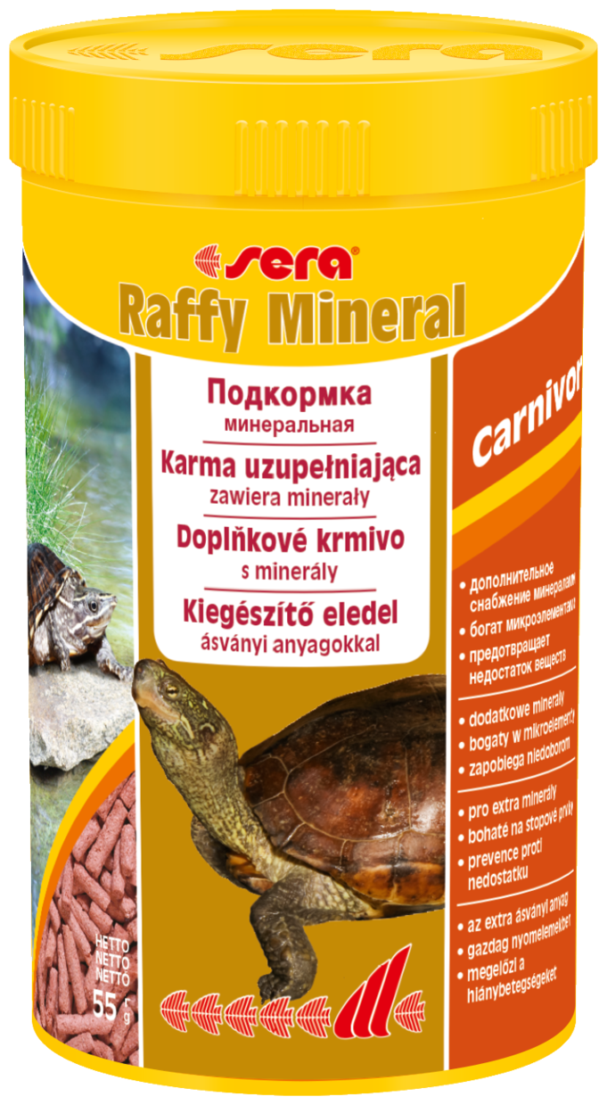 Корм для рептилий Sera Raffy Mineral, 250 мл, 55 гр