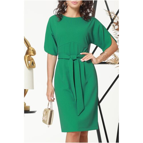фото Платье ds, повседневное, полуприлегающее, до колена, размер 52, зеленый
