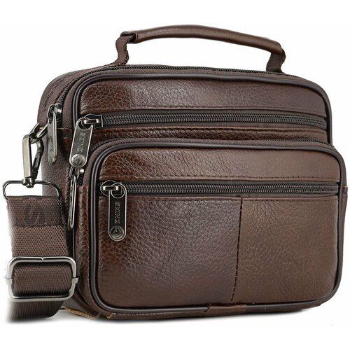 Сумка барсетка znimsk, фактура рельефная, коричневый