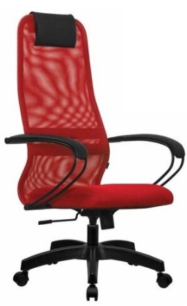 Кресло офисное метта SU-B-8 пластик, ткань-сетка, red
