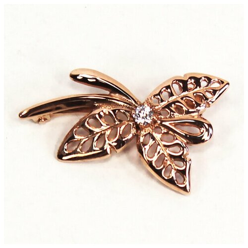 Золотая брошь с фианитом 6-032-01/325905