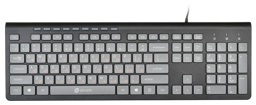 Клавиатура OKLICK 480M Multimedia Keyboard Black-Grey USB