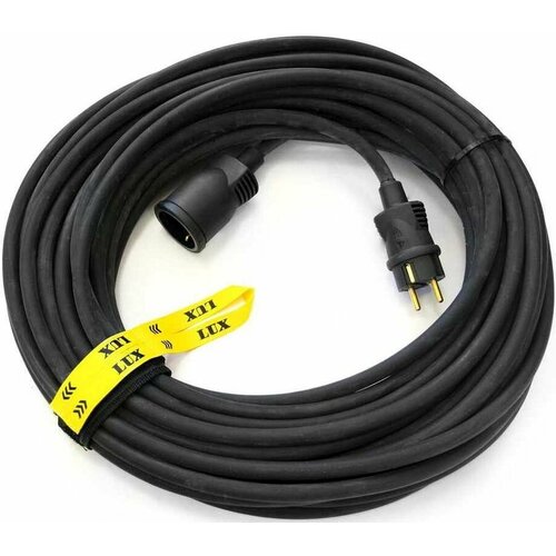 Удлинитель силовой LUX УС1-Е-30, розеток 1шт, 3x1.5 кв. мм, 16A, 30м, КГ, без катушки, черный