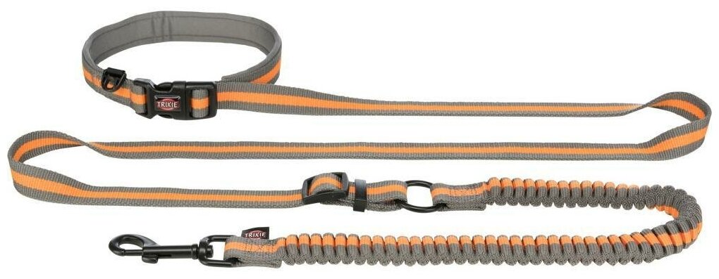 Поводок для пробежки Trixie Jogging Leash, серый/оранжевый