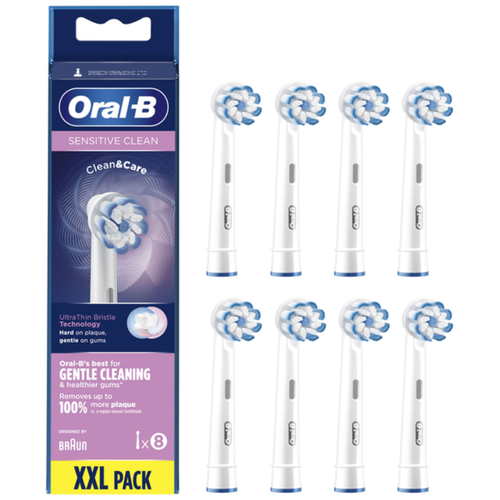 Насадки Oral-B Sensitive Clean для электрической зубной щетки, 8 шт. насадка щетка oral b набор из 2 шт oral b sensitive clean ultrathin eb60 для деликатной чистки