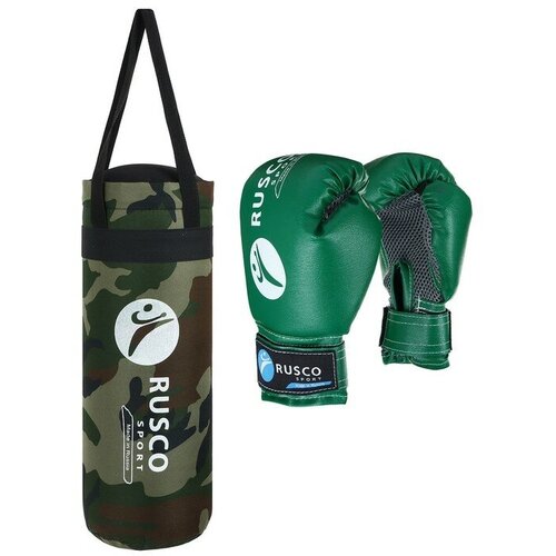 Набор боксёрский для начинающих RUSCO SPORT: мешок + перчатки, цвет хаки (6 OZ) боксерские перчатки rusco sport 4 10 oz 8 oz