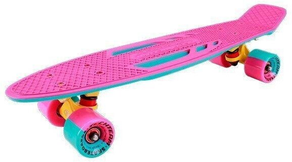 Скейтборд пластиковый Shark 22 pink/sea blue 1/4 TSL-405М