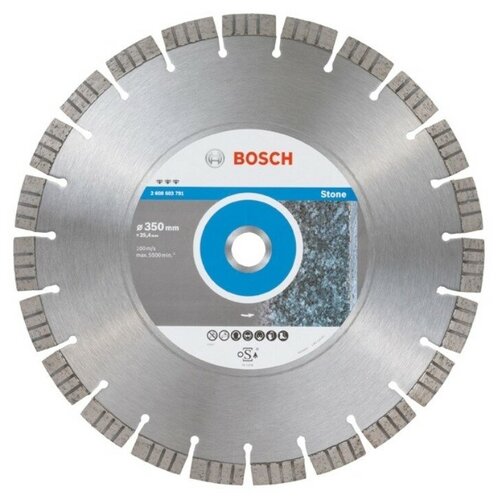 фото Диск алмазный отрезной best for stone (350х20/25.4 мм) для настольных пил bosch 2608602648