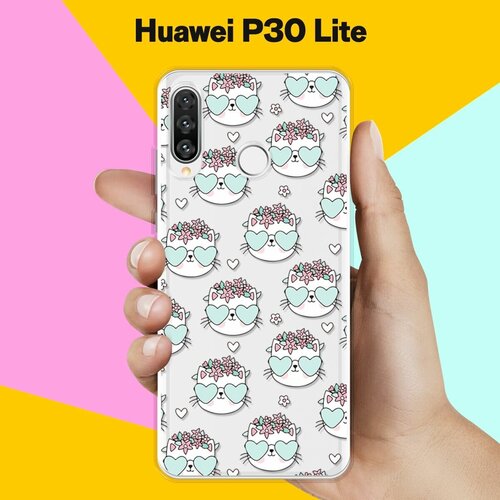 Силиконовый чехол Узор из котов на Huawei P30 Lite силиконовый чехол узор из котов на huawei y6s