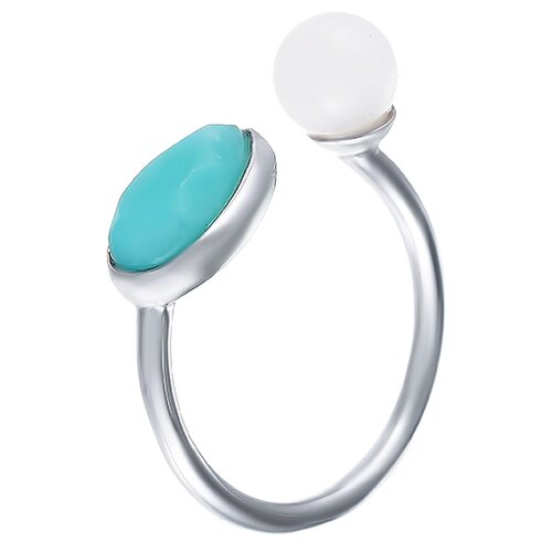 фото Element47 кольцо из серебра 925 пробы с амазонитами и жадеитом tr47r-ko-az-jd-wg, размер 17.75