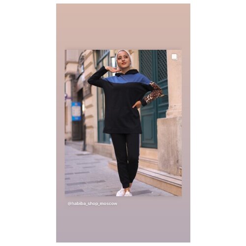 фото Спортивный костюм с леопард. вставкой синий 50 tofisa