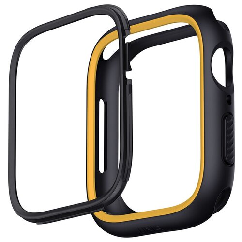 Uniq для Apple Watch 41/40 mm чехол Moduo interchangable case Black/Mustard чехол uniq moduo interchangable case для apple watch 45 44 mm черный желтый black mustard 45mm mdblkmus