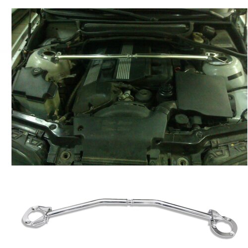 Растяжка под капот BMW E46 с 6ти цилиндровыми моторами алюминиевая распорка стаканов кузова
