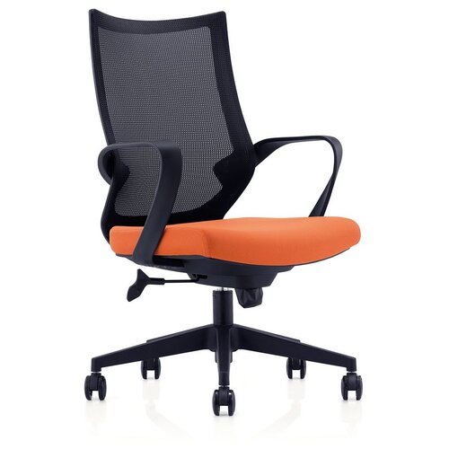 фото Кресло norden спэйс lb, черный пластик, черная сетка, оранжевая ткань (ch-193b-к304d-1*n207) norden chairs