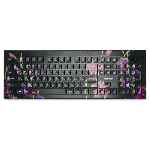 Клавиатура проводная Smartbuy мультимедийная 223 ONE USB с принтом Flowers SBK-223U-F-FC20 62300₽