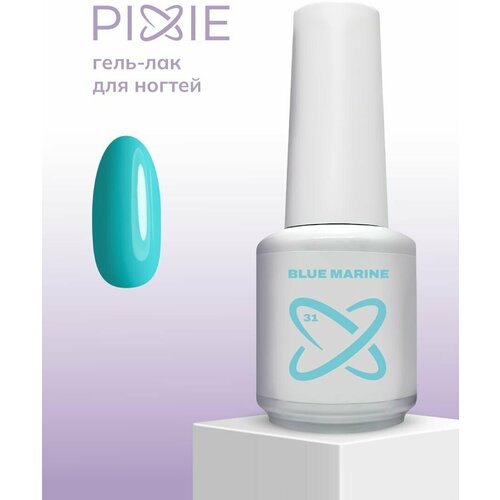 PIXIE гель-лак для ногтей бирюзовый, blue marine, MIX GAME №31, (15ml)