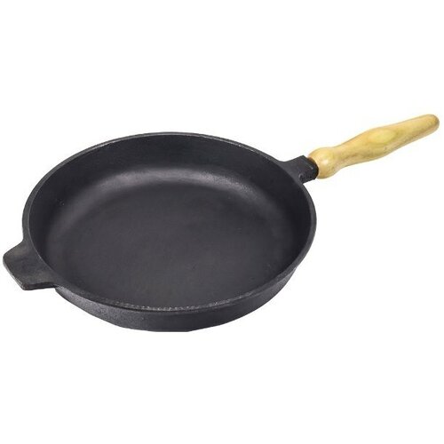 Сковорода чугунная DavrMetall 24 см, высота 4 см, со съемной ручкой