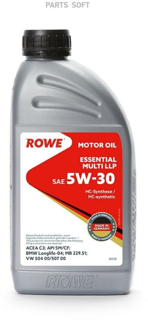 Масло моторное ROWE ESSENTIAL MULTI LLP SAE 5W-30 (1 л.) ROWE / арт. 202381772A - (1 шт)