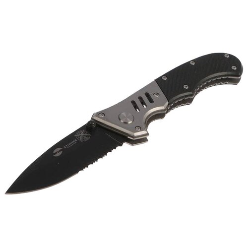 набор с ножом stinger fk s044 серый Нож складной STINGER FK-H152GG черный/серебристый