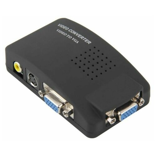 Видеоадаптер AV/VGA, RCA, композитный разъем S-Video premium pc laptop vga to av rca tv monitor s video signal adapter converter vga2av switch box