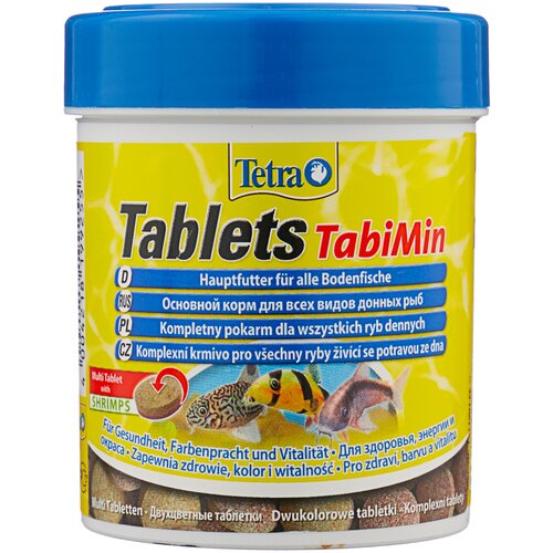 Сухой корм для рыб, ракообразных Tetra Tablets TabiMin, 150 мл, 85 г275 шт. в уп. tetra tabimin 18гр 58 таблеток таблетки для всех видов донных рыб