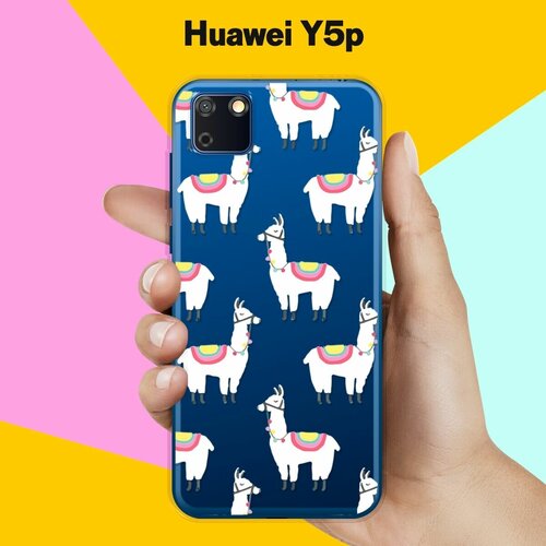 Силиконовый чехол Белые ламы на Huawei Y5p