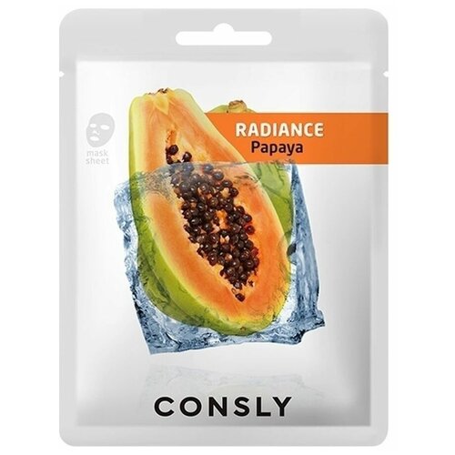 Маска выравнивающая тон кожи с экстрактом папайи \ Consly \ Papaya radiance mask pack противовоспалительная тканевая маска с экстрактом каламанси calamansi anti acne mask pack