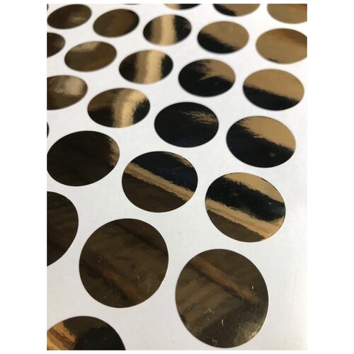 Наклейка круглая зеркальная (хром (001), без печати, пленка металлик, размер Д50 мм) 100 шт.