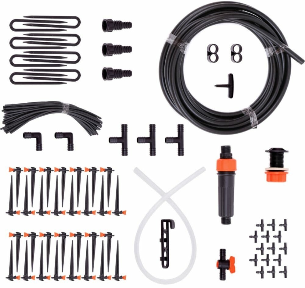 Набор капельного полива от емкости, с регулируемыми капельницами, 60 растений,"Жук" 7862035 .