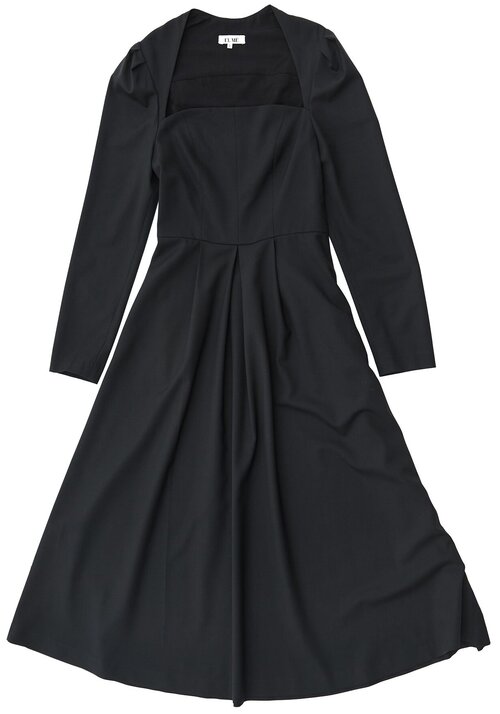 Платье El Me, полуприлегающее, миди, карманы, размер M, черный