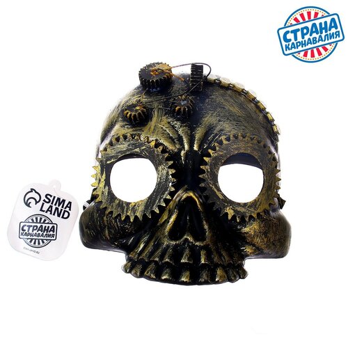 Карнавальная маска Череп маска карнавальная пират череп серебро 20х16х6см пластик