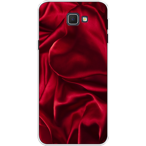 Силиконовый чехол на Samsung Galaxy J5 Prime 2016 / Самсунг Галакси Джей 5 Прайм 2016 Текстура красный шелк