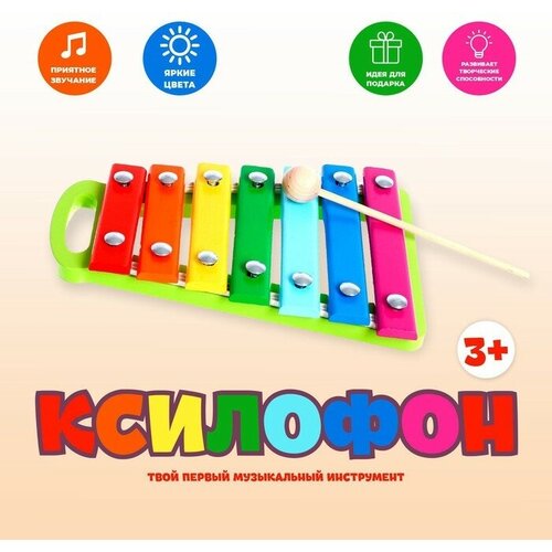 Ксилофон, 7 планок деревянные игрушки rntoys ксилофон неокрашенный 8 тонов