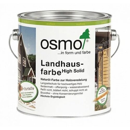 Непрозрачная стойкая краска OSMO Landhausfarbe, 2101 Белая, 0,75л