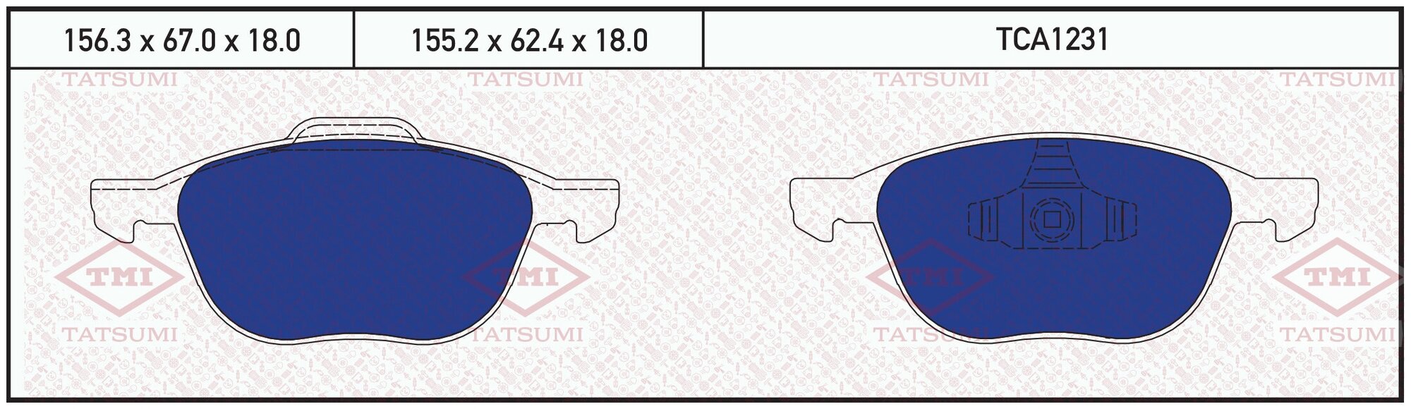 Колодки тормозные дисковые перед TATSUMI TCA1231