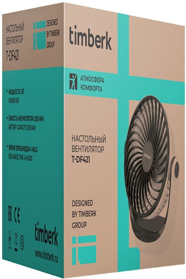 Вентилятор настольный Timberk T-DF421 3 скорости 5 Вт