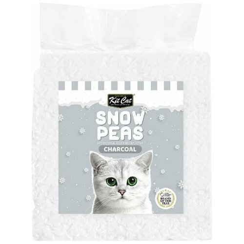 KIT CAT SNOW PEAS CHARCOAL наполнитель комкующийся биоразлагаемый на основе горохового шрота для туалета кошек c активированным углем (12 л) kit cat snow peas cotton candy наполнитель для туалета кошки биоразлагаемый на основе горохового шрота сахарная вата 7 л