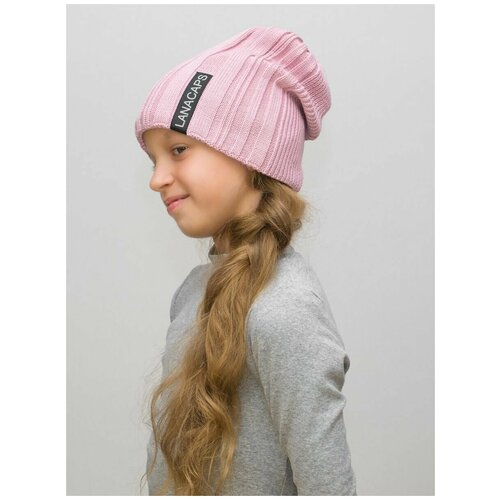Шапка бини LanaCaps LanaCaps, размер 54-56, розовый шапка для девочки весна осень айс цвет пудровый