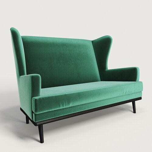 Изображение товара Диван с ушами на высоких ножках Фантазёр Z-13 Biruza для гостиной, кафе, ресторана, салона красоты и прихожей.