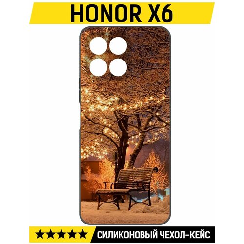 Чехол-накладка Krutoff Soft Case Зимний парк для Honor X6 черный чехол накладка krutoff soft case зимний парк для honor x50i черный