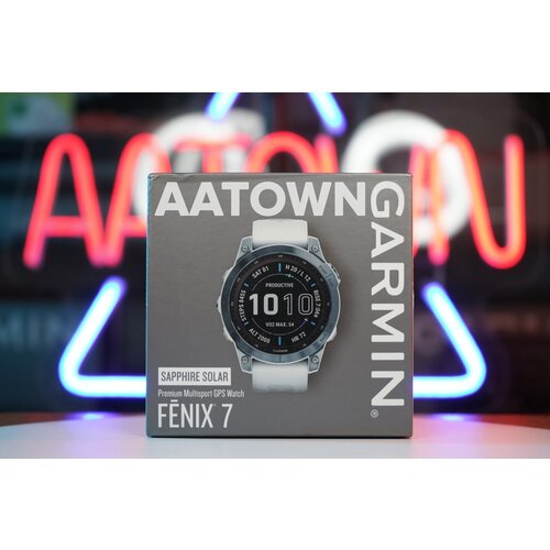 Garmin Fenix 7 Sapphire Solar - Mineral Blue DLC Titanium with Whitestone Band 010-02540-24 9861900₽