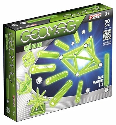 Конструктор Geomag магнитный Glow 30 деталей