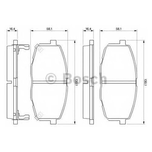 Колодки тормозные HYUNDAI i30 07-/KIA СEED 07-/CARENS 02- передние BOSCH 0986424811 1шт.