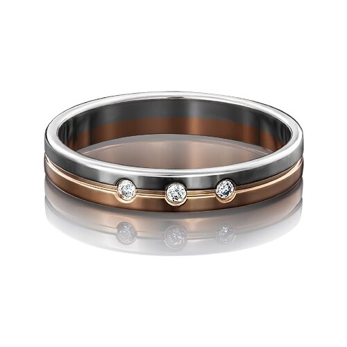 фото Платина обручальное кольцо из комбинированного золота с фианитом 01-3506-00-401-1111-21